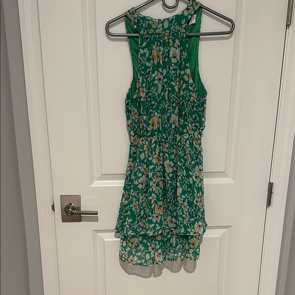 Floral Green Sleeveless Dress